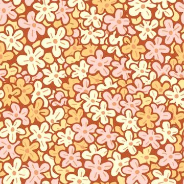 Vector seamless pattern with flowers. Stock Illustration