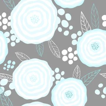 Vector seamless pattern with  flowers Stock Illustration