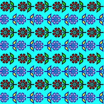 Vector seamless pattern with flowers Stock Illustration