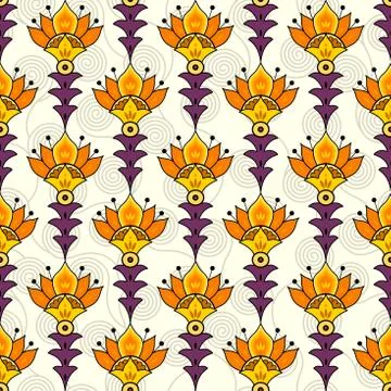 Vector seamless pattern of flowers. 스톡 일러스트