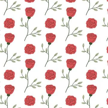 Vector seamless pattern with flowers. Stock Illustration