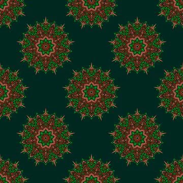 Vector seamless pattern with flowers. Illustrazione stock