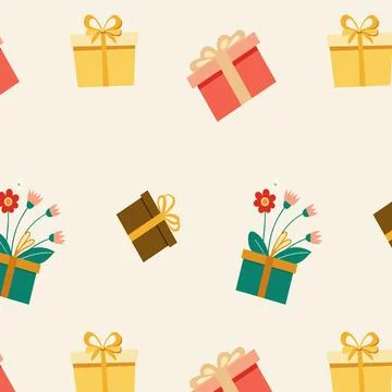 Vector Seamless pattern with flowers. Kids background. Childhood Endless Stock Illustration