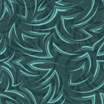 Vector seamless pattern of flowing lines and corners in Tidewater Green tones Stock Illustration