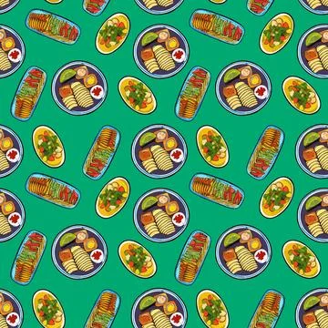 Vector seamless pattern food. seamless pattern of useful environmental food Stock Illustration