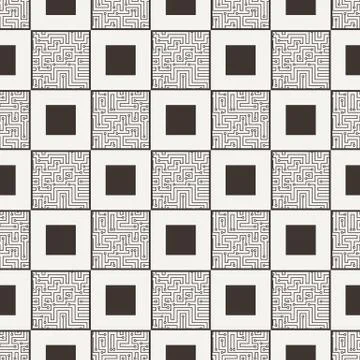 Vector seamless pattern in the form of a labyrinth Illustrazione stock