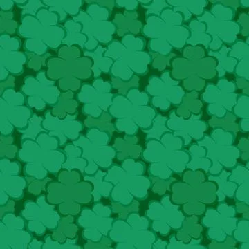 Vector seamless pattern with four-leaf clover Stock Illustration