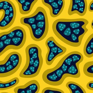 Vector seamless pattern with freehand drawn abstract shapes and circles. Stock Illustration