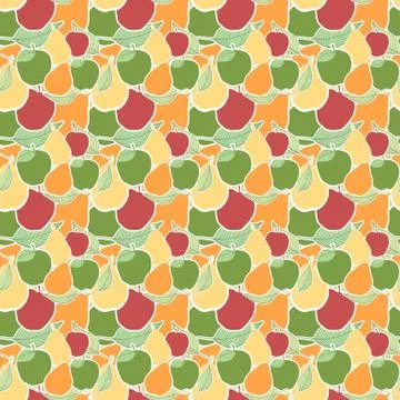 Vector seamless pattern of fruit Stock Illustration