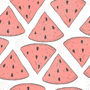 Vector  seamless pattern with fruits. Stock Illustration