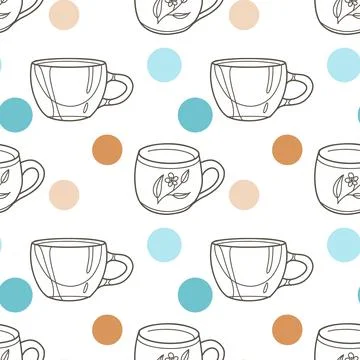Vector seamless pattern on the fun cups Illustrazione stock