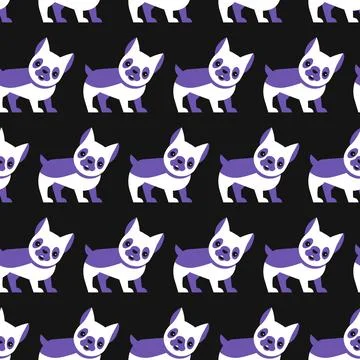 Vector seamless pattern with funny dog Stock Illustration