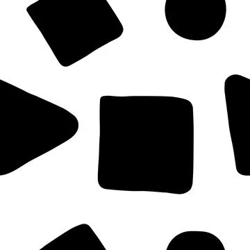 Vector seamless pattern with geometric abstract elements. Pattern with black  Stock Illustration