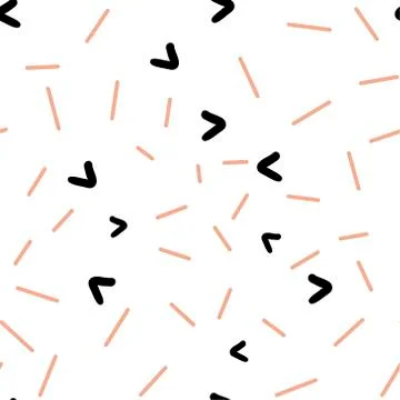 Vector seamless pattern with geometric elements on a white background.  Stock Illustration