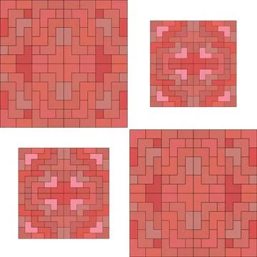 Vector seamless pattern of geometric elements in the form of rectangles, sq.. Illustrazione stock