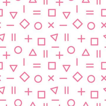 Vector seamless pattern with geometric shapes and symbols. Creative trendy Illustrazione stock