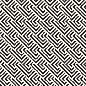 Vector seamless pattern. Geometric striped ornament. Simple tileable lines Stock Illustration