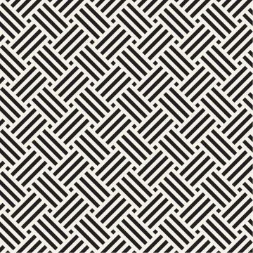 Vector seamless pattern. Geometric striped ornament. Linear weave lattice bac Stock Illustration