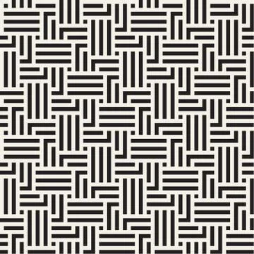 Vector seamless pattern. Geometric striped ornament. Linear weave lattice Stock Illustration