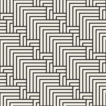 Vector seamless pattern. Geometric striped ornament. Simple lattice lines Stock Illustration