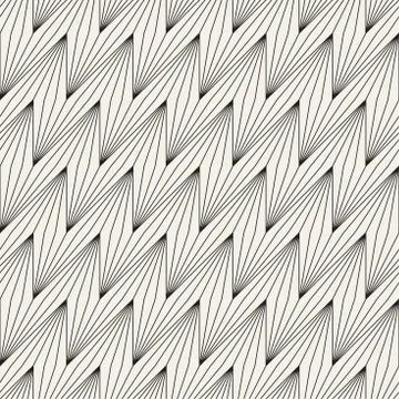 Vector seamless pattern. Geometric striped ornament. Optical illusion thin lines Stock Illustration