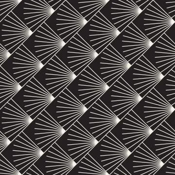 Vector seamless pattern. Geometric striped ornament. Optical illusion thin li Illustrazione stock