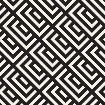 Vector seamless pattern. Geometric striped ornament. Simple lattice lines Stock Illustration