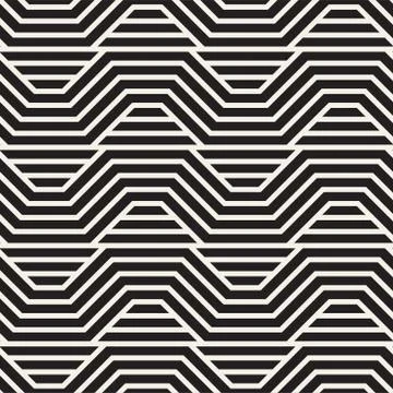 Vector seamless pattern. Geometric striped ornament. Simple lattice lines Stock Illustration