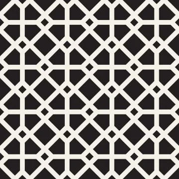 Vector seamless pattern. Geometric stripes ornament. Simple thin lines backgr Stock Illustration