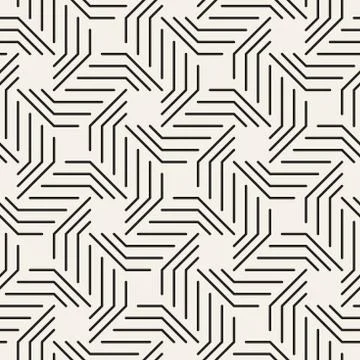Vector seamless pattern. Geometric stripes ornament. Simple thin lines backgr Illustrazione stock