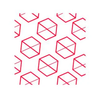 Vector seamless pattern from geometrical figures. Red cubes in the Scandinavi Stock Illustration