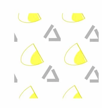 Vector seamless pattern geometrical figures. Gray rectangles,yellow semicircl Stock Illustration