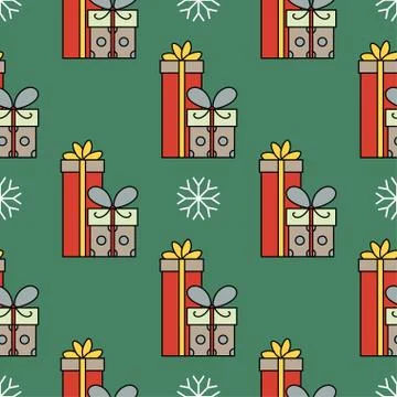 Vector seamless pattern with gift boxes Illustrazione stock