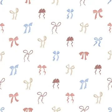 Vector seamless pattern with gift's bows. 스톡 일러스트