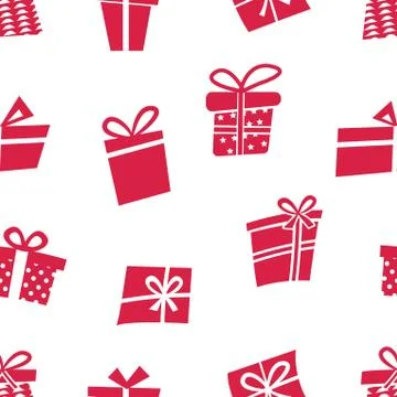 Vector Seamless pattern with gifts. Many gift boxes Stock Illustration