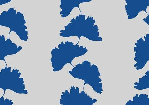 Vector seamless pattern with ginkgo biloba leaves Stock Illustration