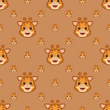 Vector seamless pattern of a giraffe Illustrazione stock