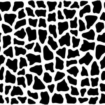 Vector seamless pattern with Giraffe skin. Monochrome leather wallpaper. Stock Illustration