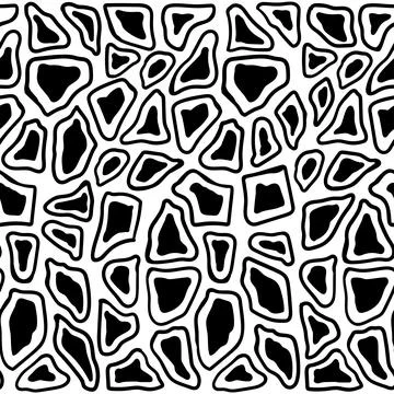 Vector seamless pattern with Giraffe skin. Monochrome leather wallpaper. Stock Illustration