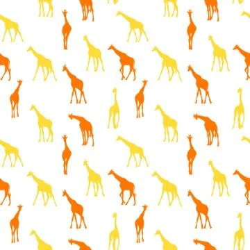 Vector seamless pattern with giraffes. Stock Illustration