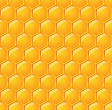 Vector seamless pattern with glossy honeycombs Stock Illustration