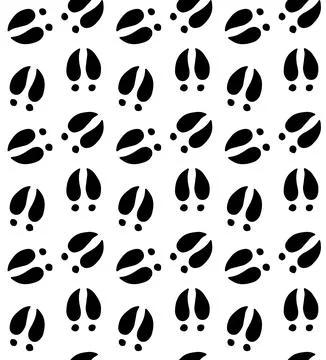 Vector seamless pattern of goat cow paw foot print Stock Illustration