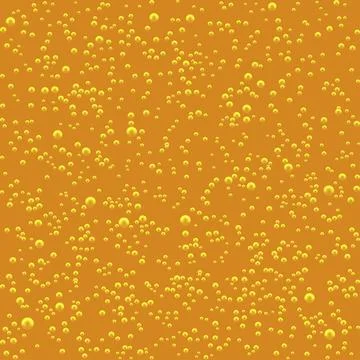 Vector Seamless pattern of gold beer bubbles. Vector illustration. Stock Illustration
