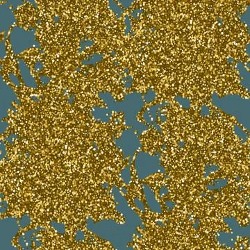 Vector seamless pattern with gold glitter textured stains Stock Illustration