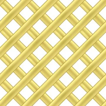 Vector seamless pattern of gold intersecting diagonal ribbons. Stock Illustration