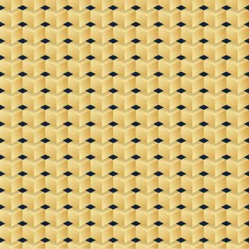 Vector seamless Pattern of golden cubes. Gold color luxury cubic background.  Illustrazione stock