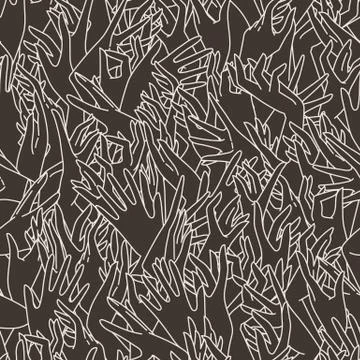 Vector seamless pattern of graceful female hands intertwined Stock Illustration