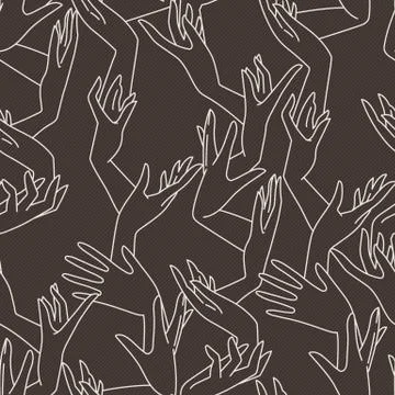 Vector seamless pattern of graceful female hands intertwined Stock Illustration