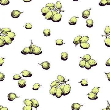 Vector seamless pattern with grape. Can be use for background, design, invi.. Stock Illustration