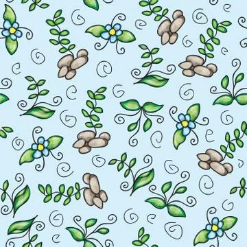 Vector seamless pattern with grass Illustrazione stock